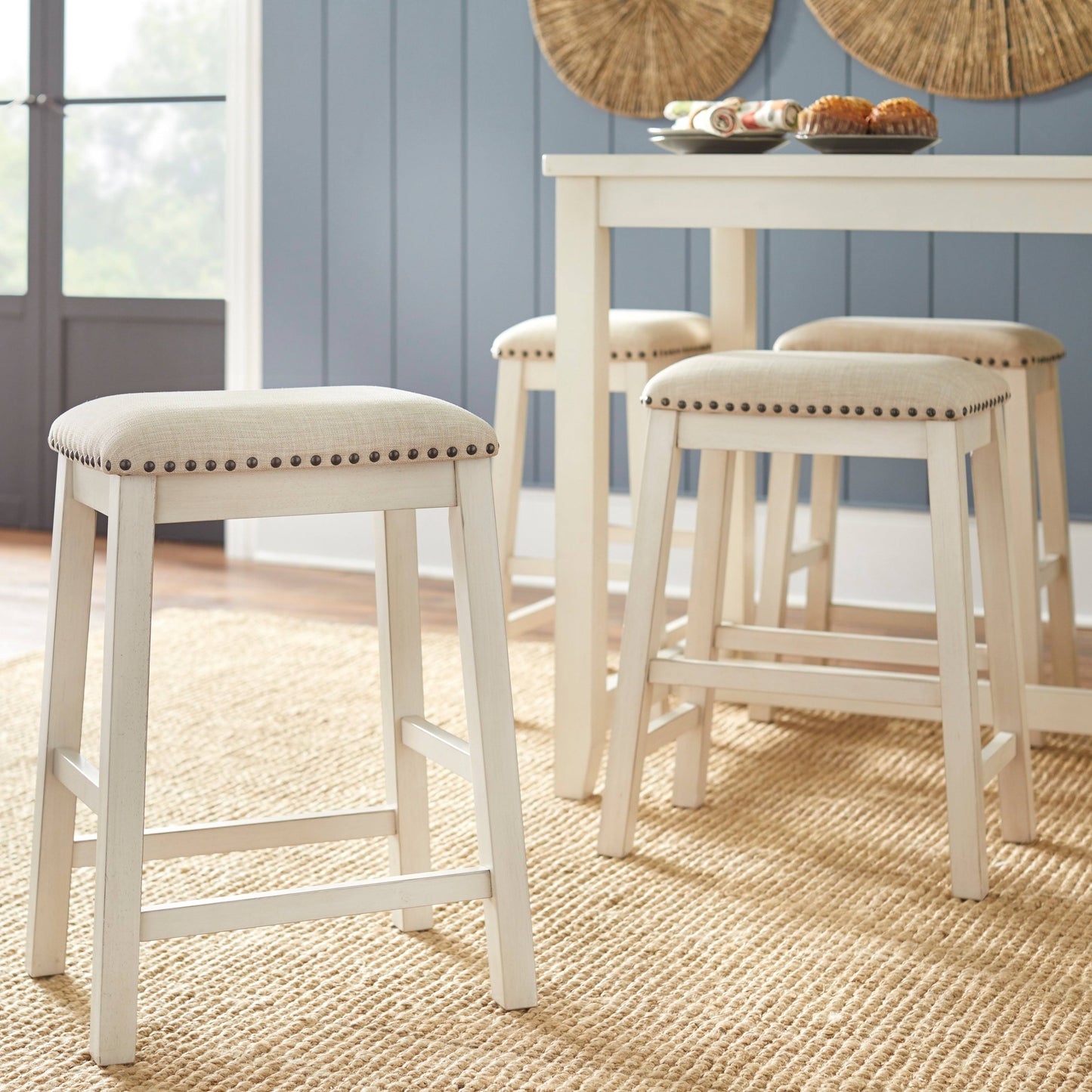 Tms Tobias 24 Stool (Set Of 4), Antique White