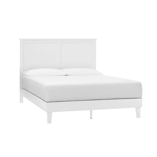 Stylewell Granbury White Wood King Panel Bed (77.17 In. W X 48 In. H)