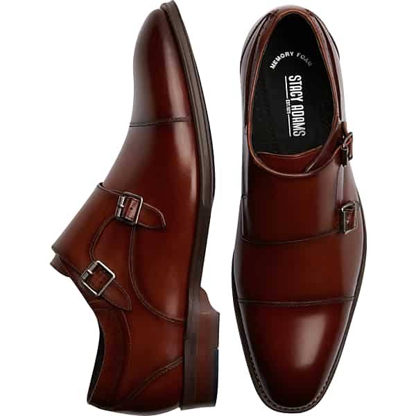 Stacy Adams Men s Bayne Cap Toe Double Monk - Cognac