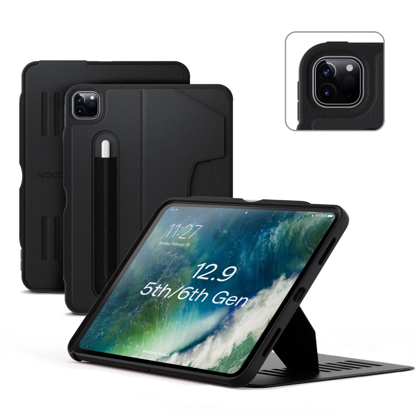 Zugu Case Ipad Pro 12.9 Gen 5 (Model 2021) Black