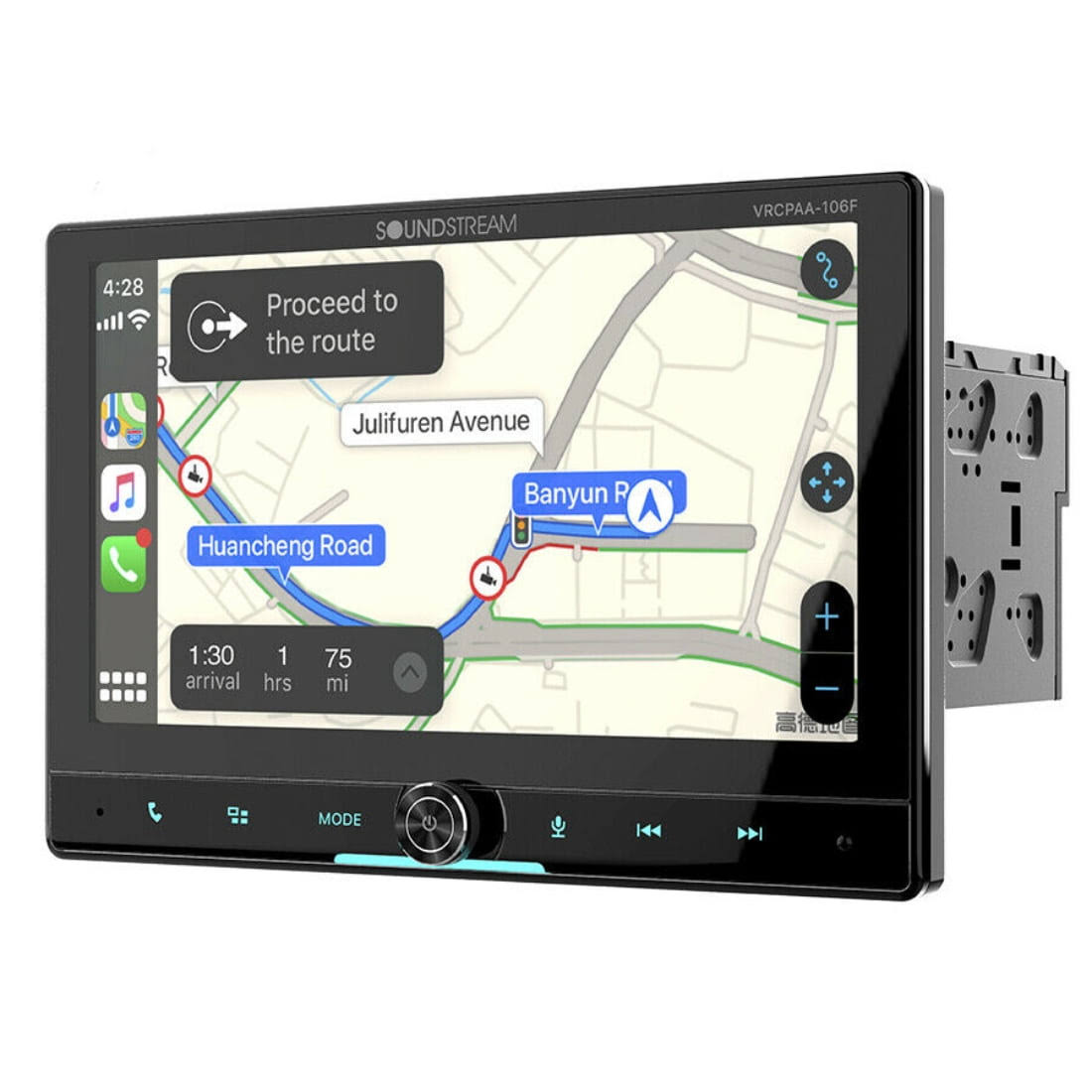 Soundstream Vrcpaa-106f Vrcpaa-106f 10.6-Inch Double-Din Dvd Head Unit With Bluetooth, Apple Carplay/Android Auto,