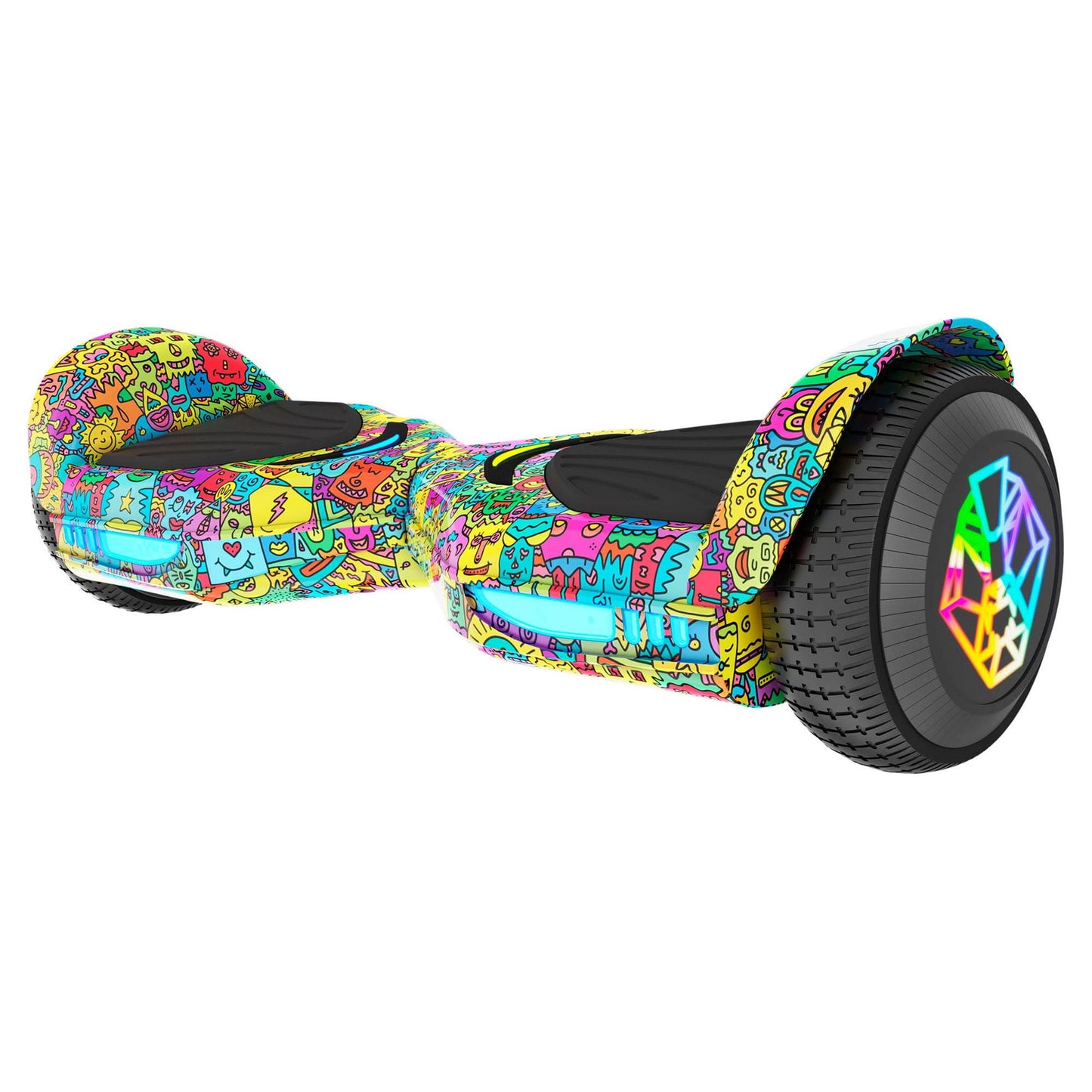 Swagtron Multicolor Swagboard Evo Freestyle Hoverboard Bluetooth Speaker Light-Up Wheels, 7 Mph Max Speed