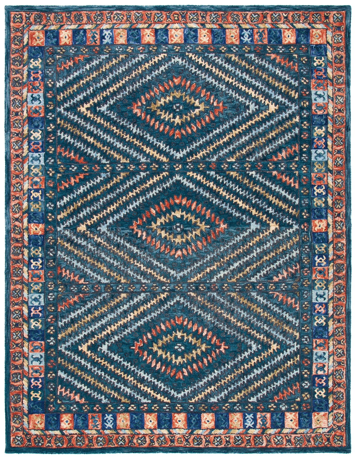 Safavieh Aspen Apn815p Handmade Rust / Green Rug - 5 X 8