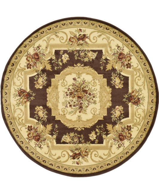 Unique Loom Henry Versailles Brown 6 X 6 Round Rug