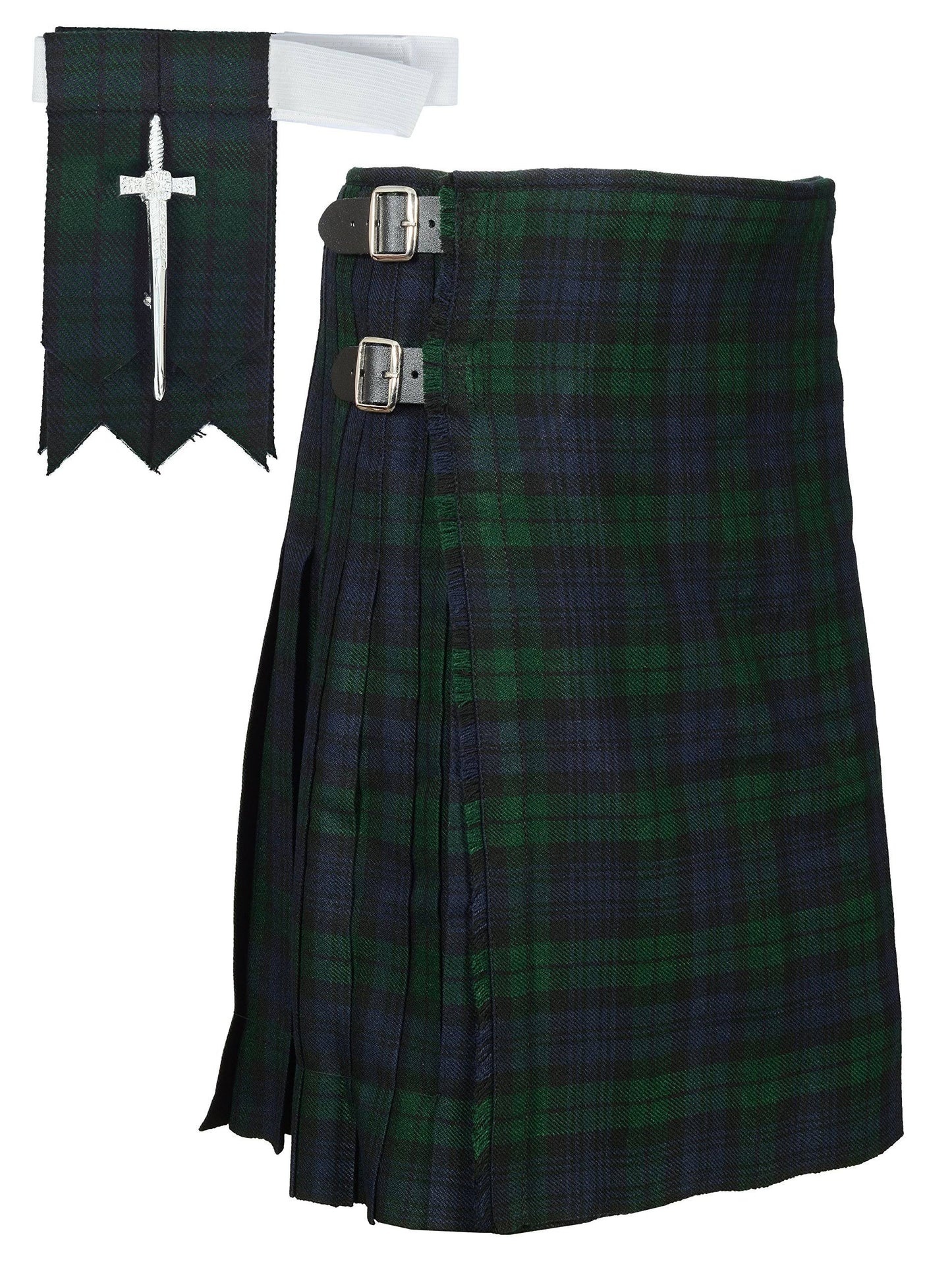 Traditional Black Watch Tartan Kilt (Belly Button 36)