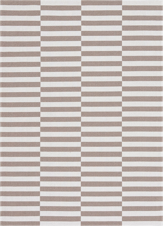 Unique Loom Decatur Striped Area Rug 2 2 X 7 4 Runner Taupe/Ivory