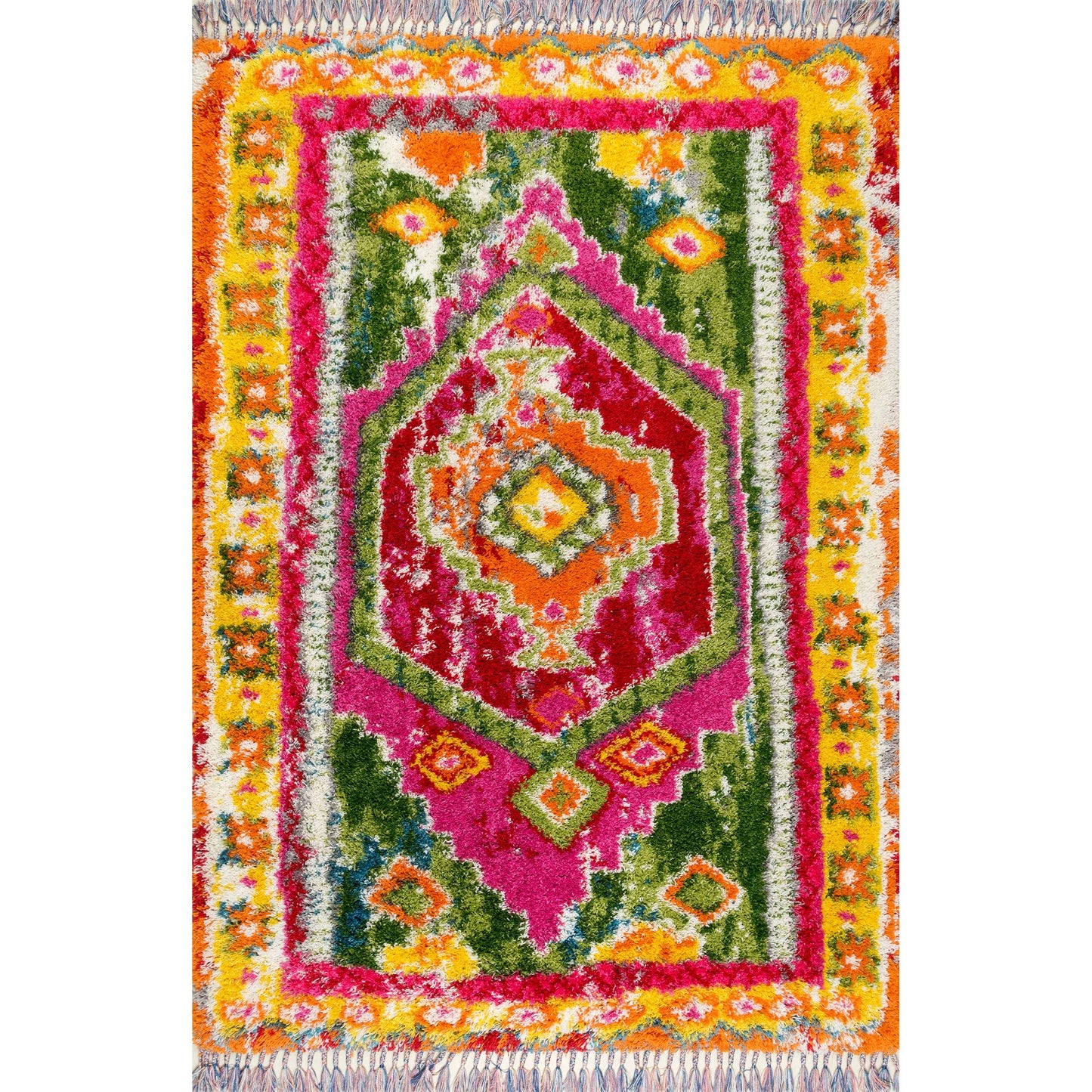 Nuloom Shania Medallion Shaggy Multi 6 7 X 9 Area Rug