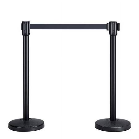 Yaheetech Retractable Belt Stanchion Queue Barriers Security Pole Post - Black 6011507