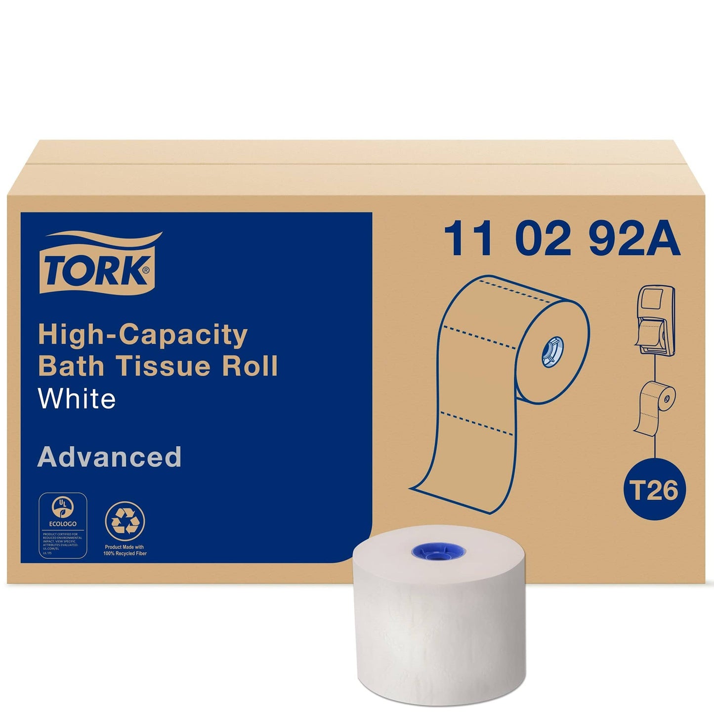 Tork Advanced High Capacity Bath Tissue, Septic Safe, 2-Ply, White, 1,000 Sheets/Roll, 36/Carton