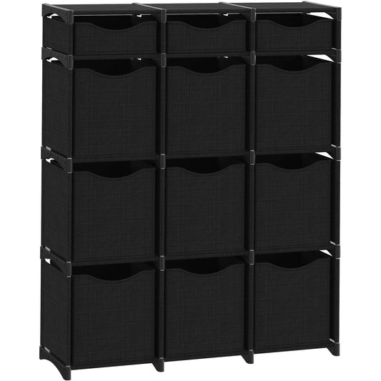 12 Cube Closet Organizers And Storage | Includes All Storage Cube Bins | Easy To Assemble Closet Storage Unit With Drawers | Room Organizer For