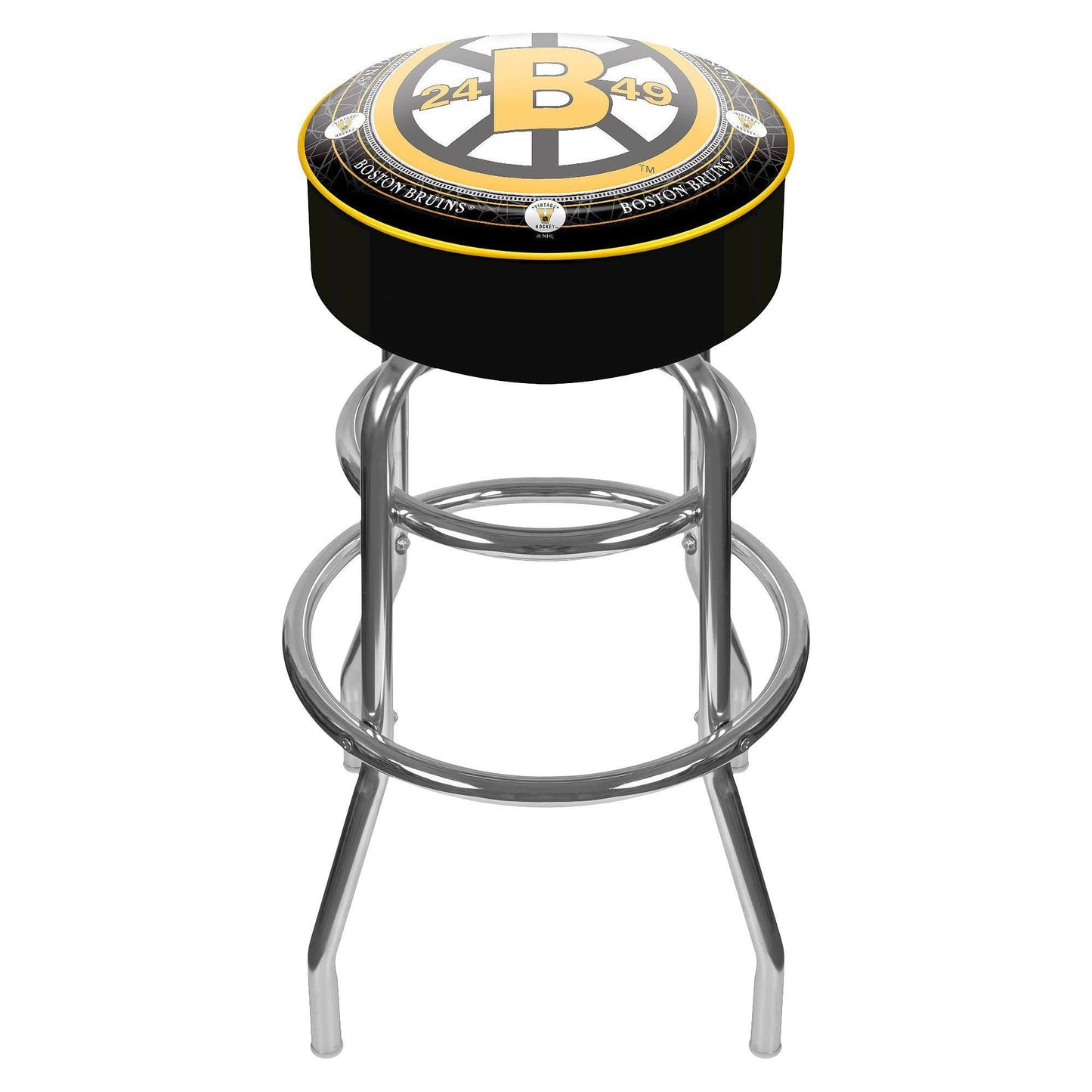 Nhl Throwback Boston Bruins Padded Bar Stool