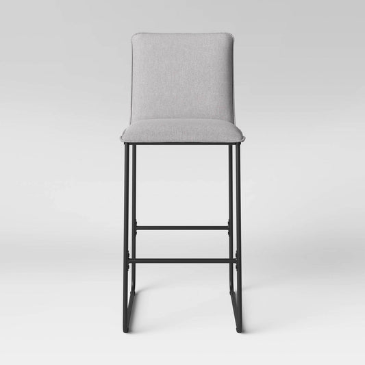 29 Upholstered Barstool With Metal Frame Gray - Room Essentials