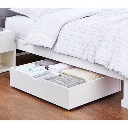 The Storage Max - Underbed Wooden Organizer With Wheels - White