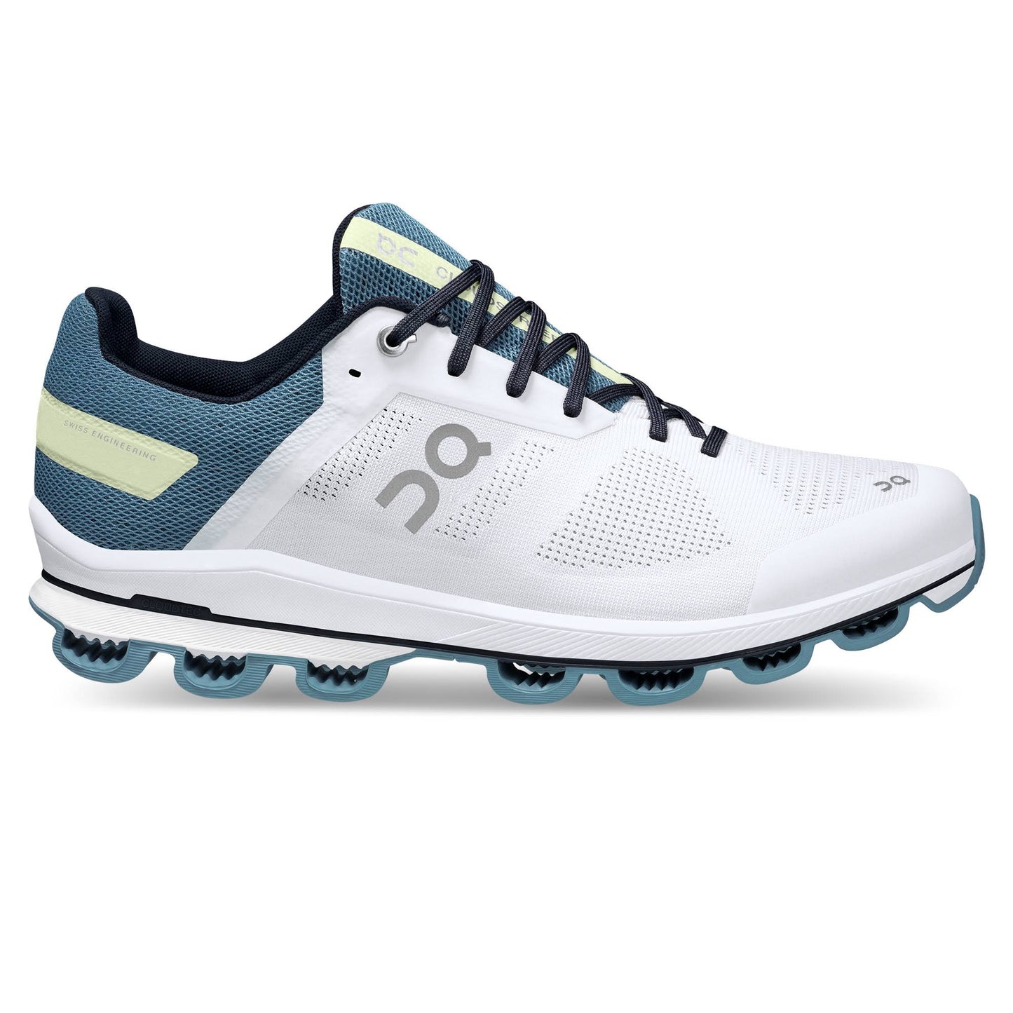 On Men s Cloudsurfer 6 Running Shoe, White/Niagara Size 10.5 - Fit2run