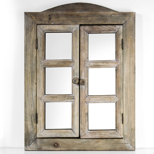 Rustic Window Shutter Wall Vanity Mirror