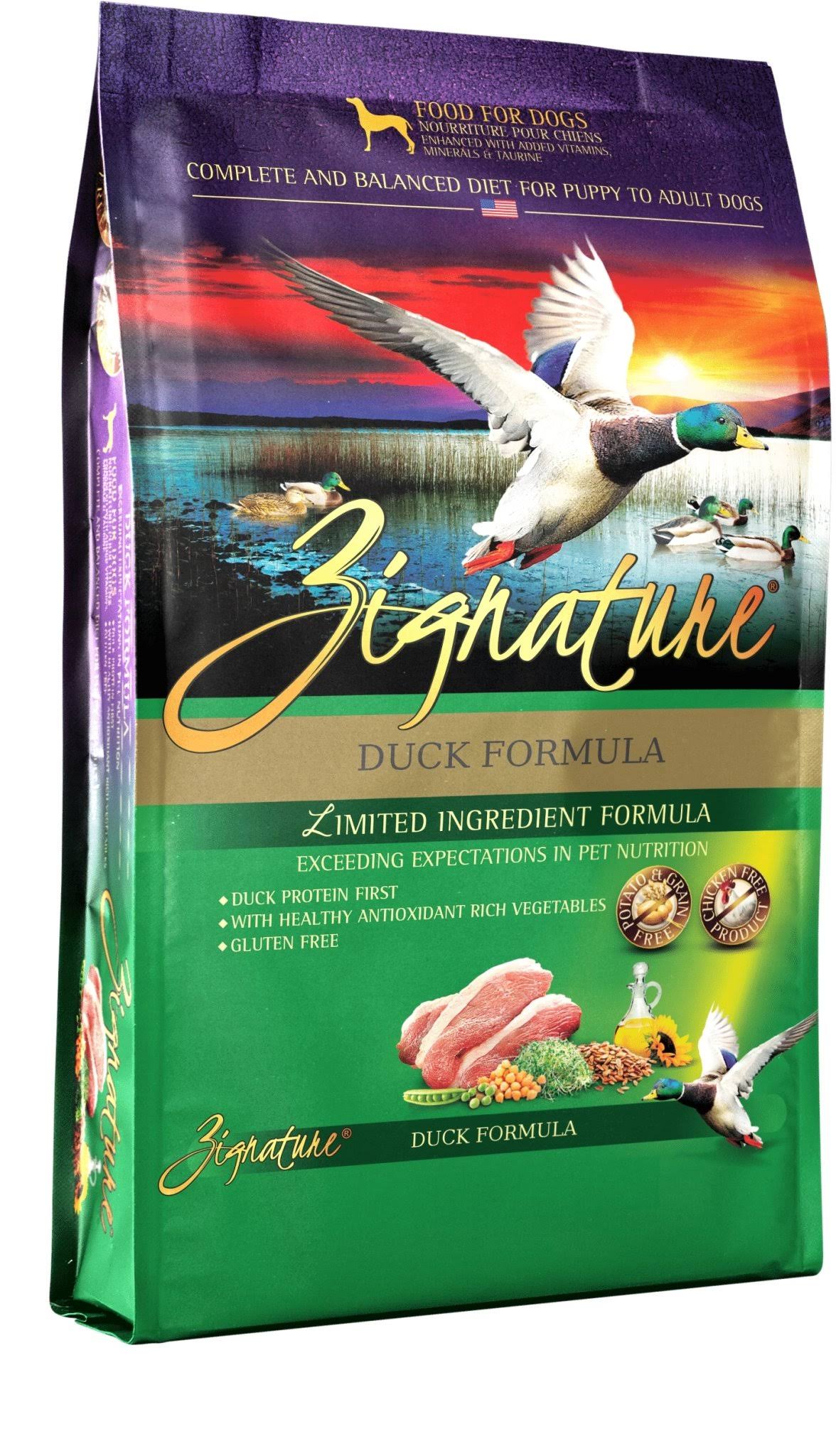 Zignature Limited Ingredient Duck Dry Dog Food 27 Lbs