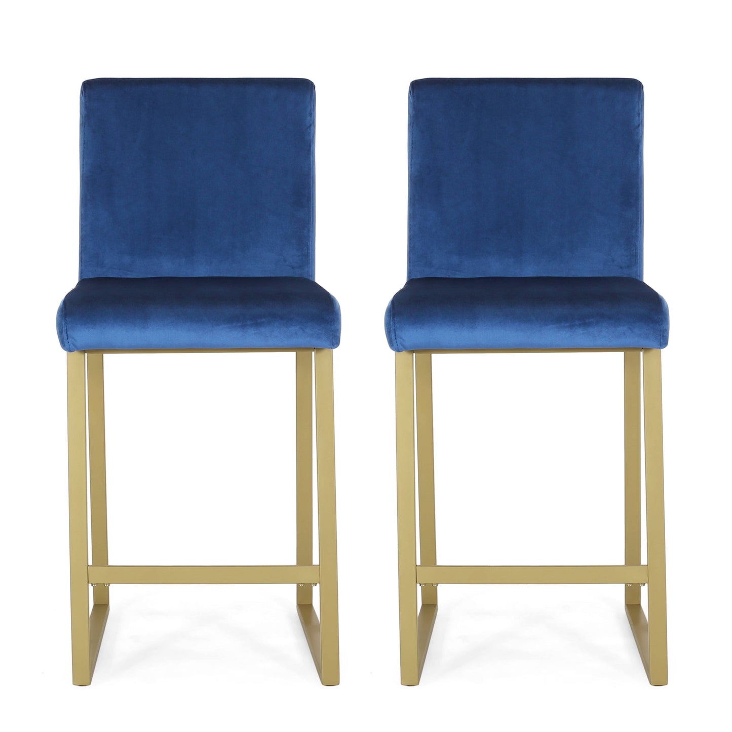 Noble House Korey Modern Velvet Barstools, Set Of 2, Turquoise