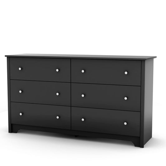 South Shore Vito 6-Drawer Double Dresser - Pure Black