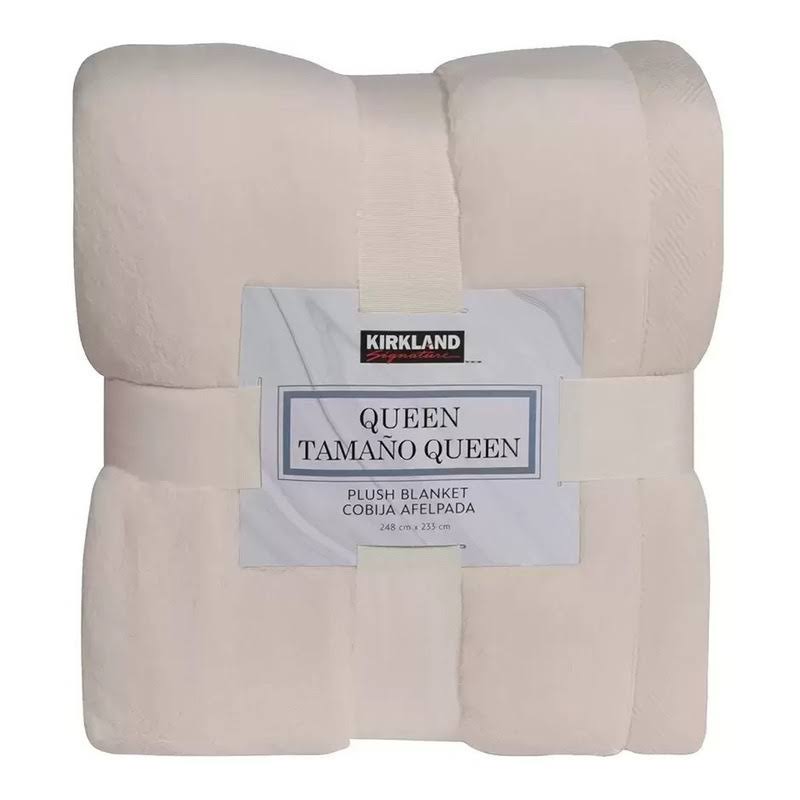 Navy Blue Kirkland Queen Plush Blanket 98 X 92 Inches Super Sized