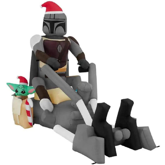 Star Wars 7 Ft Mandalorian-Child Speeder Bike Holiday Inflatable