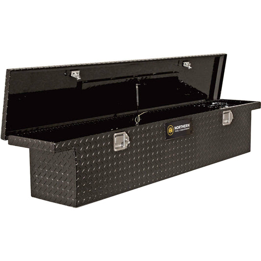 Northern Tool Slim Low Profile Crossover Truck Tool Box - Aluminum, Gloss Black, Paddle Latches, 69in. X 12in. X 13in, Model#36212712