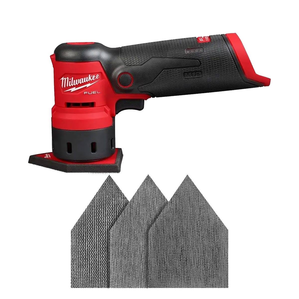 Milwaukee M12 Fuel 12-Volt Lithium-Ion Brushless Cordless Orbital Detail Sander W/Xc 4.0 Ah Battery Pack