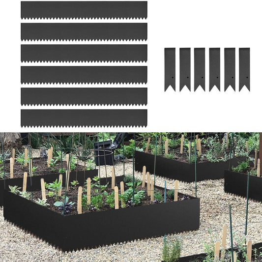 Vevor 40 In. X 8 In. Black Steel Lawn Edging Garden Edging Landscape Edging Garden Border Edging For Landscaping (6-Pieces)