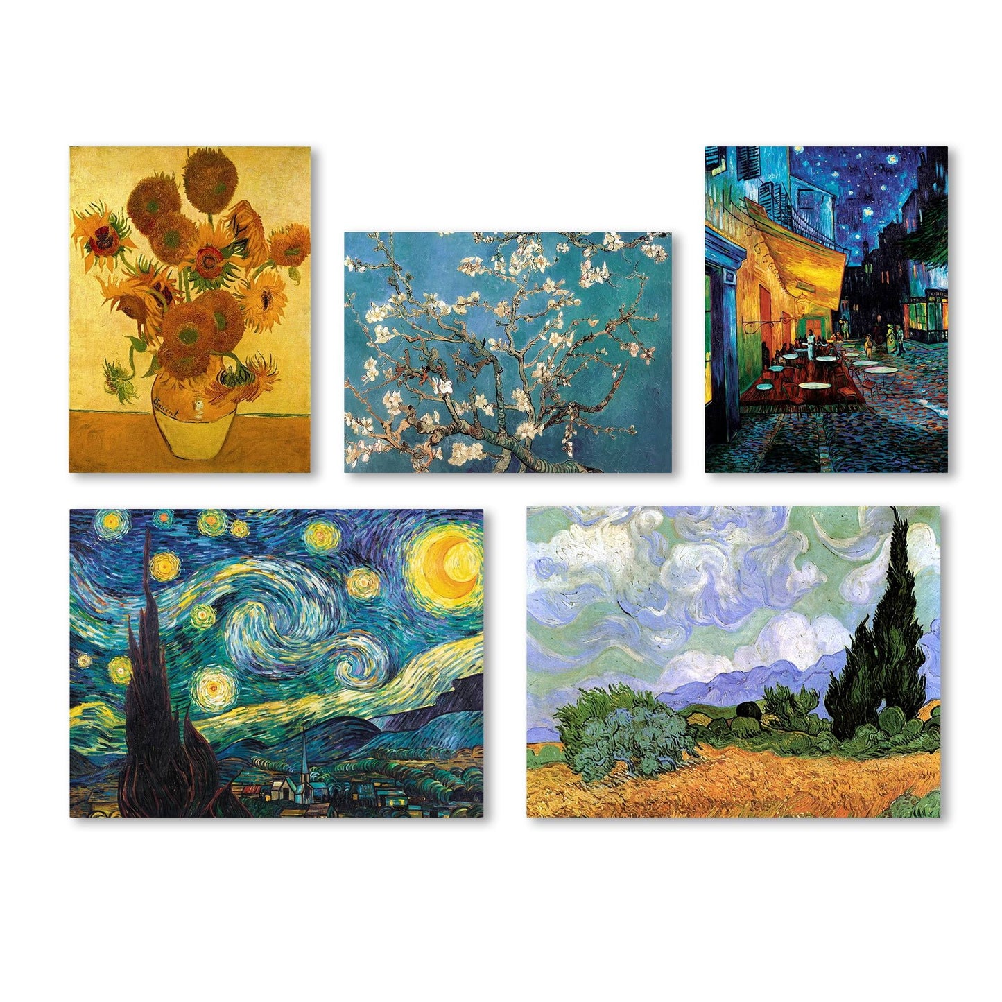 Trademark Fine Art Vincent Van Gogh Wall Collection 5 Panel Set Canvas Art