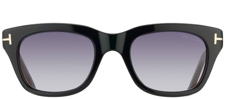 Tom Ford Snowdon Tf 237 05b Black On Dark Havana Rectangle Plastic Sunglasses - 50mm