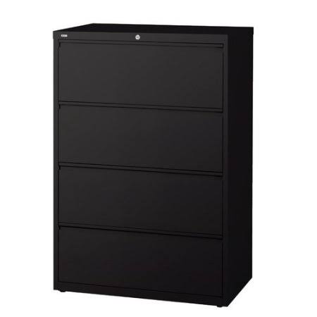 Staples 4-Drawer Commercial Lateral File Cabinet, Black