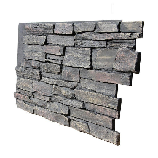 Tritan Bp Ledge Stone 48 In. X 24.25 In. Polyurethane Interlocking Siding Panel In Coconut White