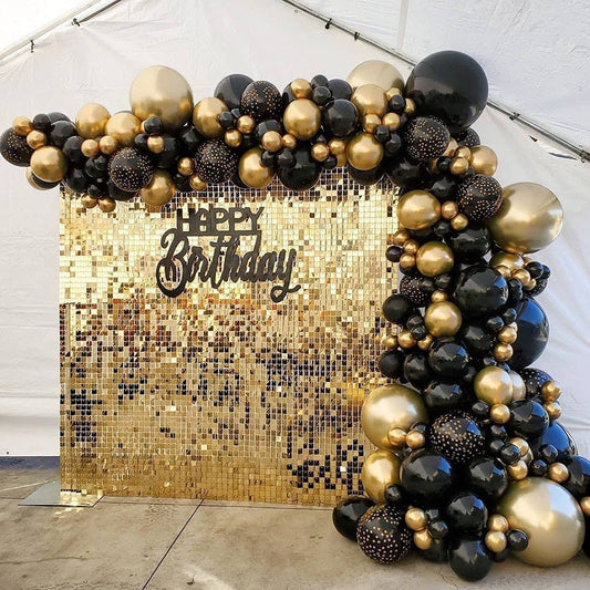 Shimmerhoo Light Gold Shimmer Wall Backdrop- 24 Pcs Decorations Panel Glitter Bling Photo Background Backdrop For Birthday Decorations,Wedding & Engagement,