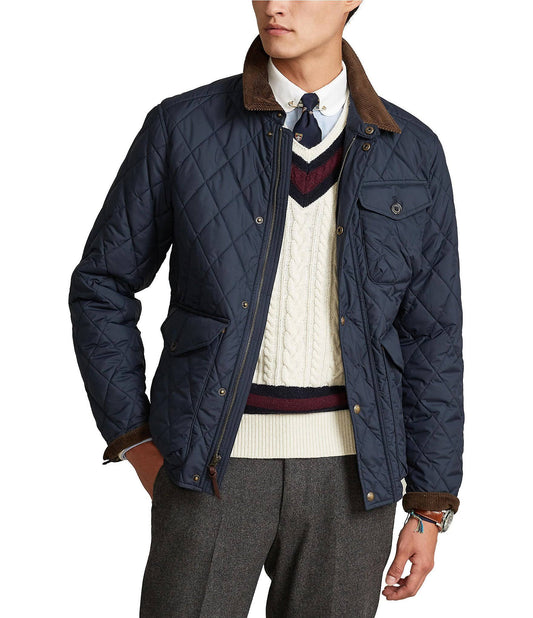 Polo Ralph Lauren Men s Water-Repellent Quilted Jacket - College Navy - Size 2xl