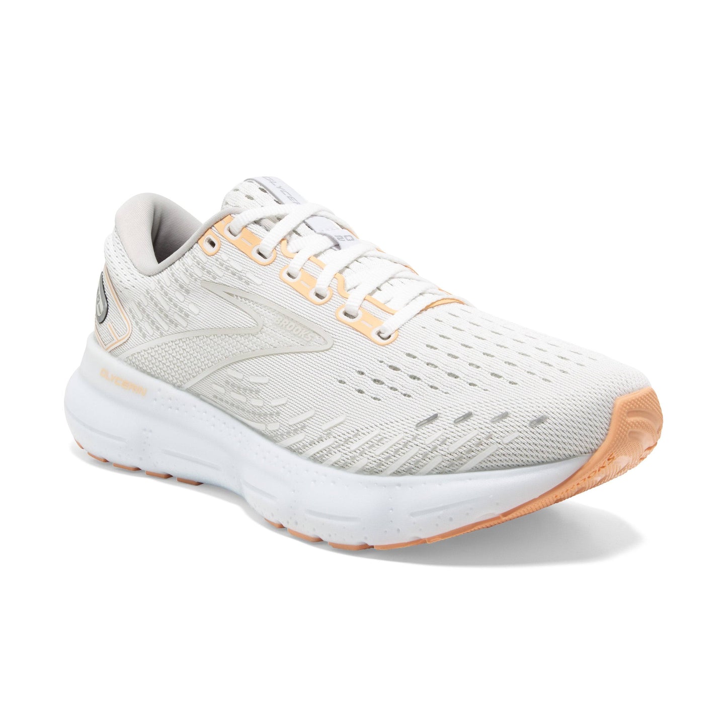 Women s Brooks Glycerin 20 White/Grey/Peach 8.5 B