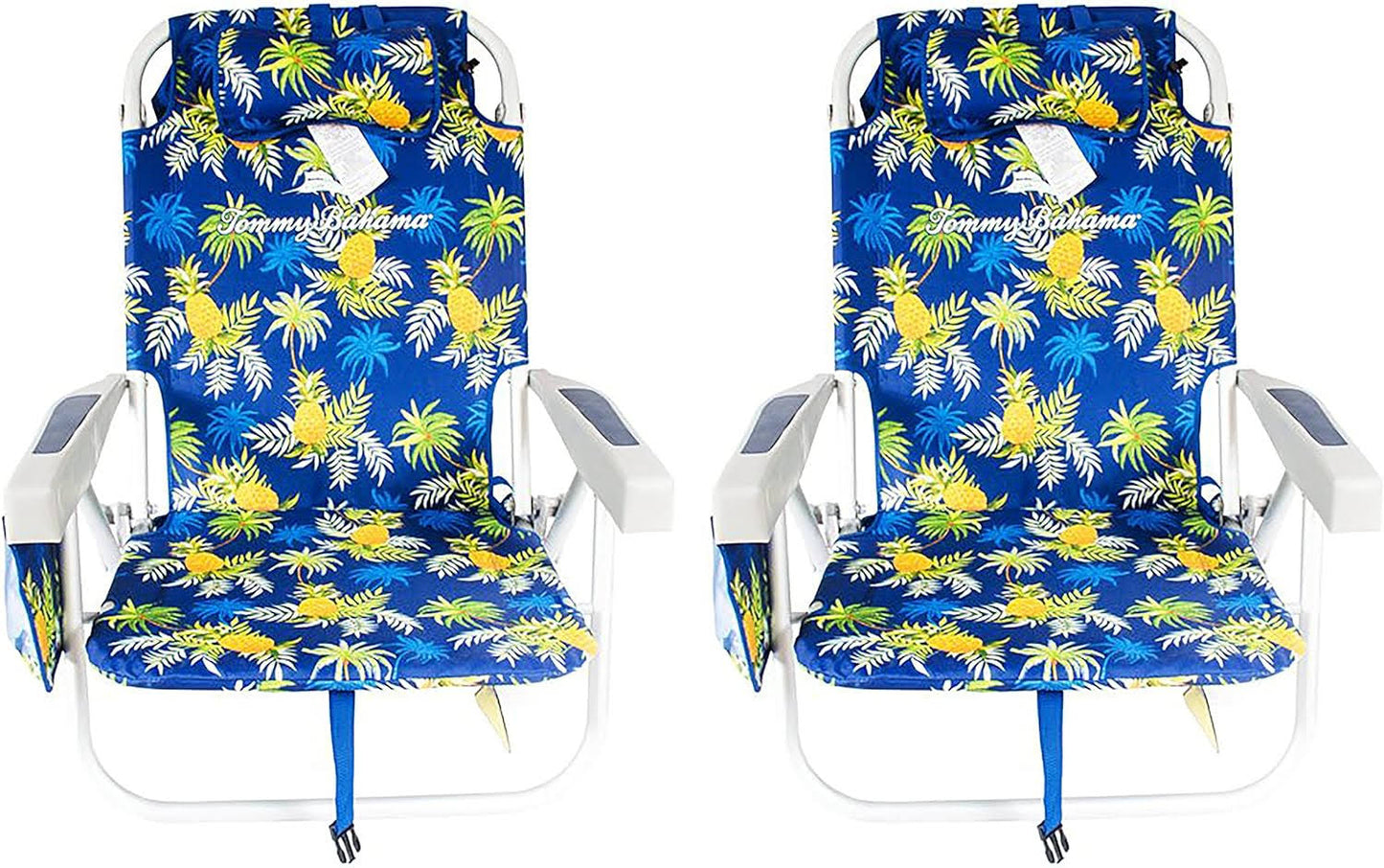 Tommy Bahama Backpack Beach Chair 2 Pack (Tropical Foliage), Dark Blue (2622206)