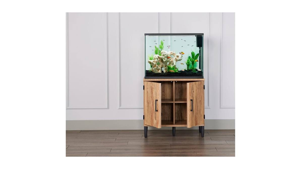 Top Fin Bowfront Aquarium Tank Stand - 36 Gallon In Light Brown, Size: 36g | Petsmart