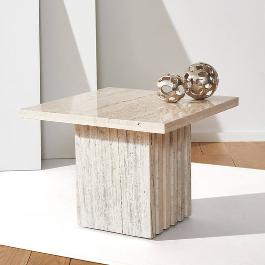 Safavieh Couture Olivia Square Marble Accent Table - Off White