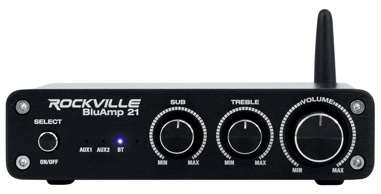 Rockville Bluamp 21 Black 2.1 Channel Bluetooth Home Audio Amplifier Receiver