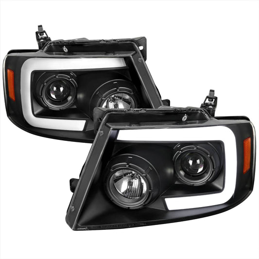 Spec-D 2lhp-F15004jm-Sq-Rs - Black Projector Headlights