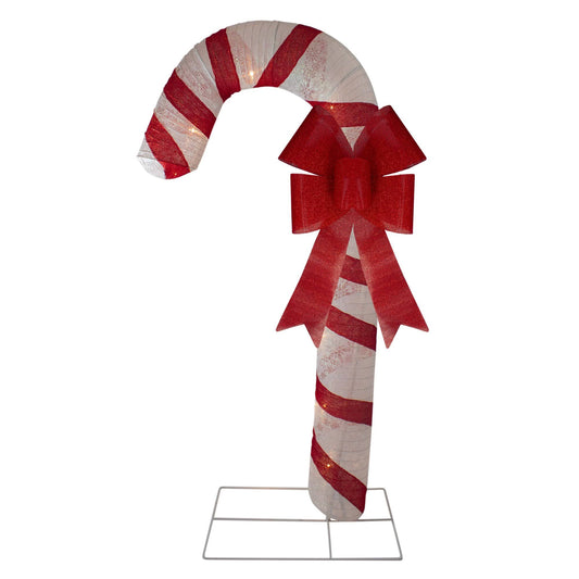 Northlight 72 Pre-Lit Red And White Glitter Candy Cane Christmas Outdoor Decoration