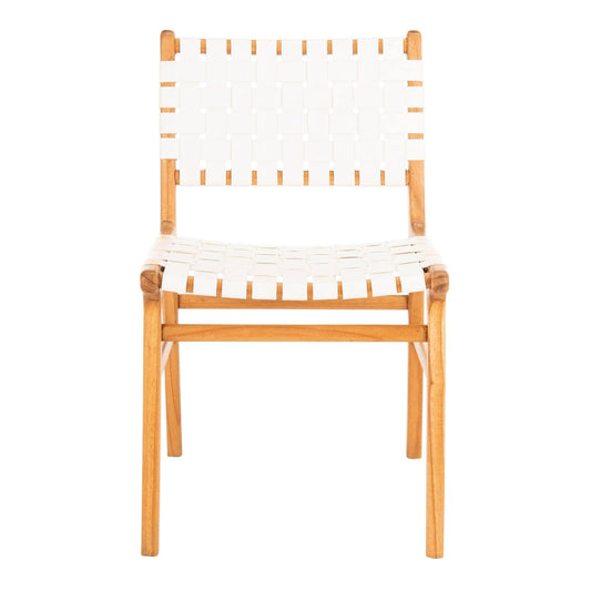 Safavieh Taika White & Natural Woven Leather Dining Chair - Set Of 2