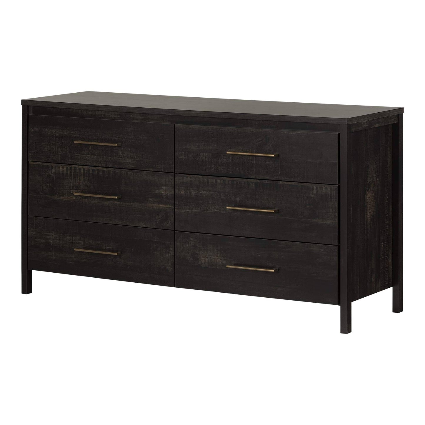 South Shore Gravity 6-Drawer Double Dresser Rubbed Black