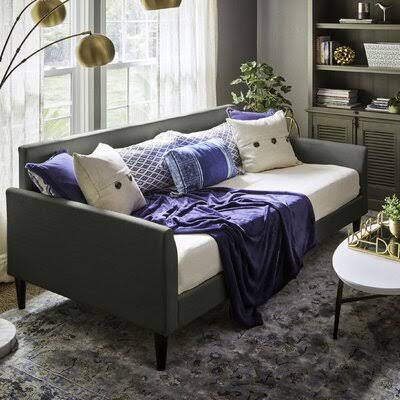 Nancy Twin Daybed Mercury Row Color: Woven Textured Gray