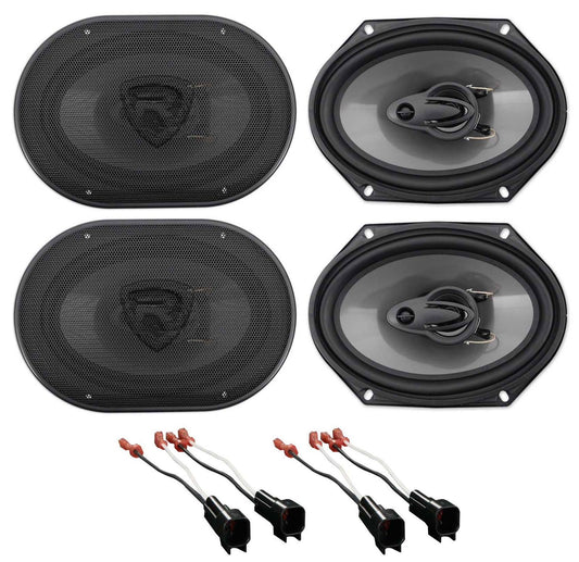 Rockville 6x8 Front+Rear Speaker Replacement Kit For 1999-02 Lincoln Navigator