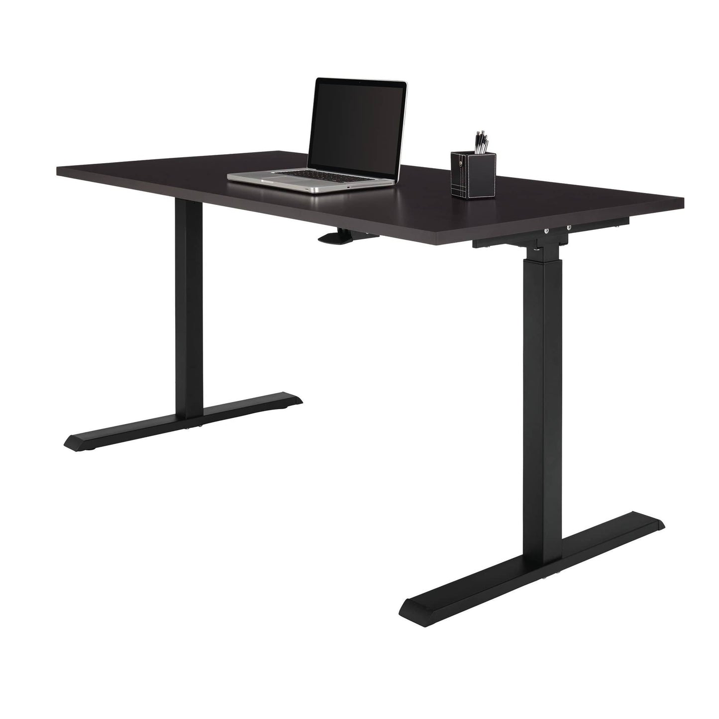 Realspace Magellan 60W Pneumatic Height-Adjustable Standing Desk, Espresso