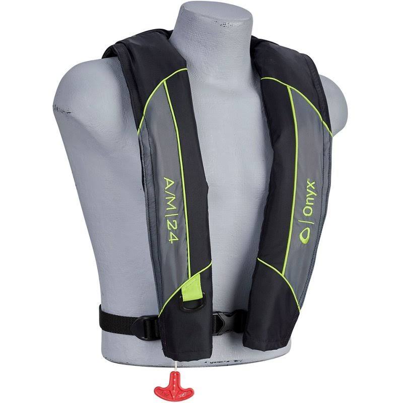 Onyx M-24 Auto/Manual Inflate Life Jacket Pfd (Grey)