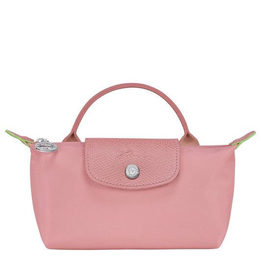 Pouch With Handle Le Pliage Green Petal Pink Longchamp