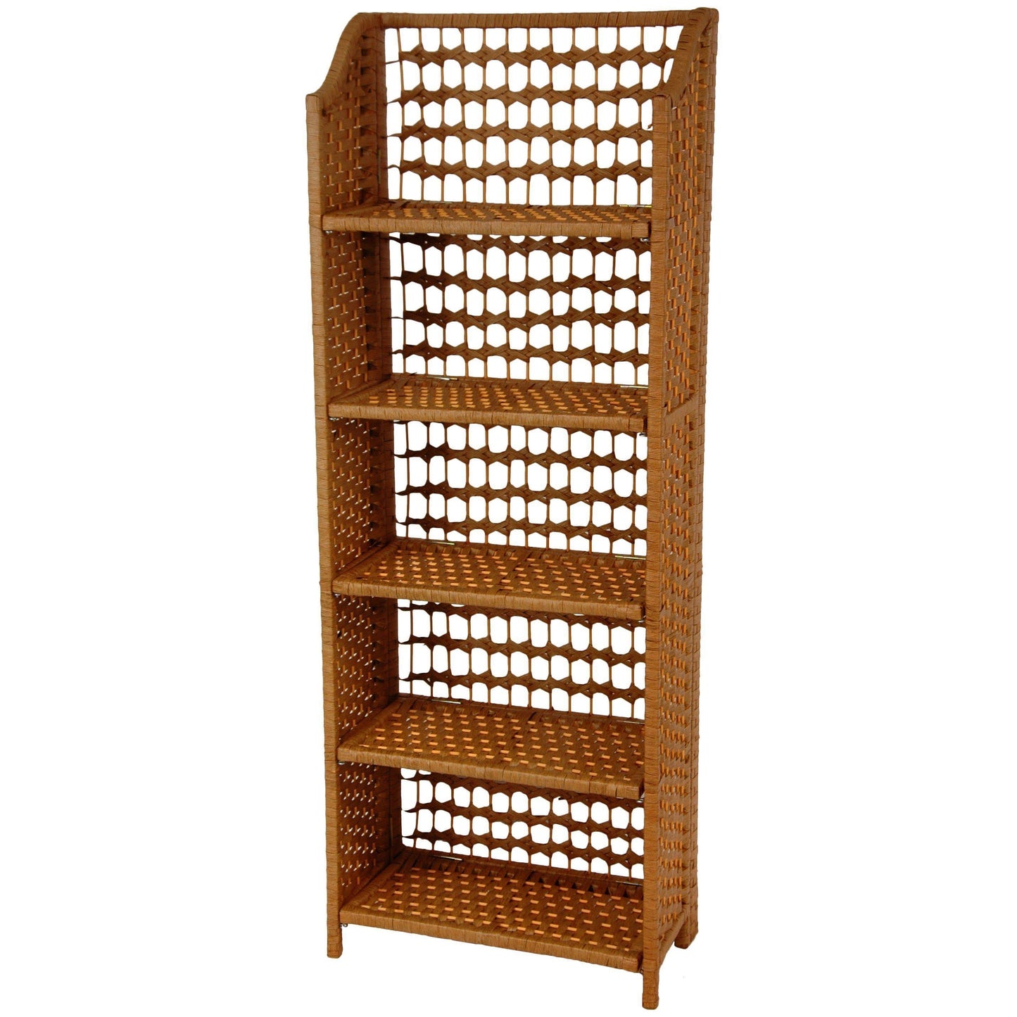 Oriental Furniture 53 Natural Fiber Shelving Unit - Honey