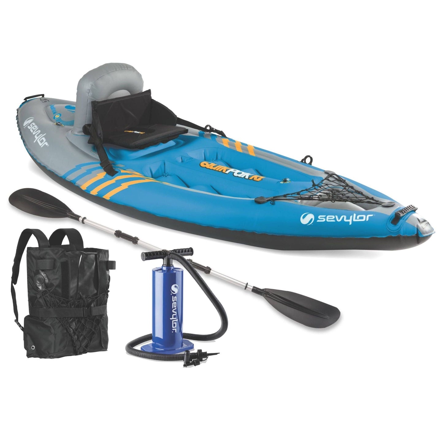 Sevylor Quikpak K1 One Person Kayak, Blue