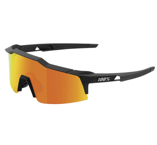 100% S3 Mirrored Sunglasses, Matte Black/Blue Mirror